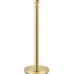 VEVOR Velvet Ropes and Posts, 5 ft/1.5 m Red Rope, Stainless Steel Gold Stanchion with Ball Top, Red Crowd Control Barrier Used for Theaters, Party, Wedding, Exhibition, Ticket Offices 2 Pack Sets
