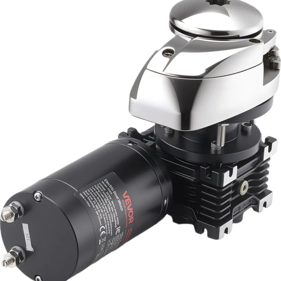 VEVOR Vertical Fishing Windlass, 12V DC 1100W, Windlass Anchor Systems Fit for 1/4-Inch Chain or 9/16 & 5/8 Inch Nylon Rope, Max Pull 700 lbs, 316 Stainless Steel Construction, for Boats 20-36 ft