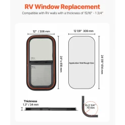 VEVOR Vertical RV Window, 12