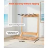 VEVOR Vertical Surfboard Stand, 4 Tiers Wooden Surfboard Rack for Storage and Display, Freestanding Board Stand Organizer, Surf Board Holder for Wakeboards, Snowboards, Kiteboards, Shortboard, Skis