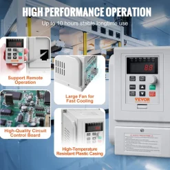 VEVOR VFD 5HP, 4KW, 18A, 1 Phase 220V-240V Input to 3 Phase 220V-240V Output Variable Frequency Drive, 0-400Hz VFD for AC Motor Speed Control