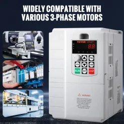 VEVOR VFD 7.5KW, 34A, 10HP Variable Frequency Drive for 3-Phase Motor Speed Control