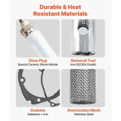 VEVOR 8V Glow Plug Repair Kit, Glow Plug Heater Repair Parking Heater Maintenance Kit with Atomization Mesh, Compatible with 5KW 8KW Diesel Air Heaters Models, Diesel Heaters Parts for Car Truck