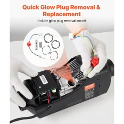 VEVOR 8V Glow Plug Repair Kit, Glow Plug Heater Repair Parking Heater Maintenance Kit with Atomization Mesh, Compatible with 5KW 8KW Diesel Air Heaters Models, Diesel Heaters Parts for Car Truck