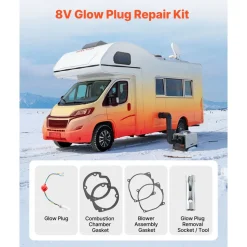 VEVOR 8V Glow Plug Repair Kit, Glow Plug Heater Repair Parking Heater Maintenance Kit with Atomization Mesh, Compatible with 5KW 8KW Diesel Air Heaters Models, Diesel Heaters Parts for Car Truck