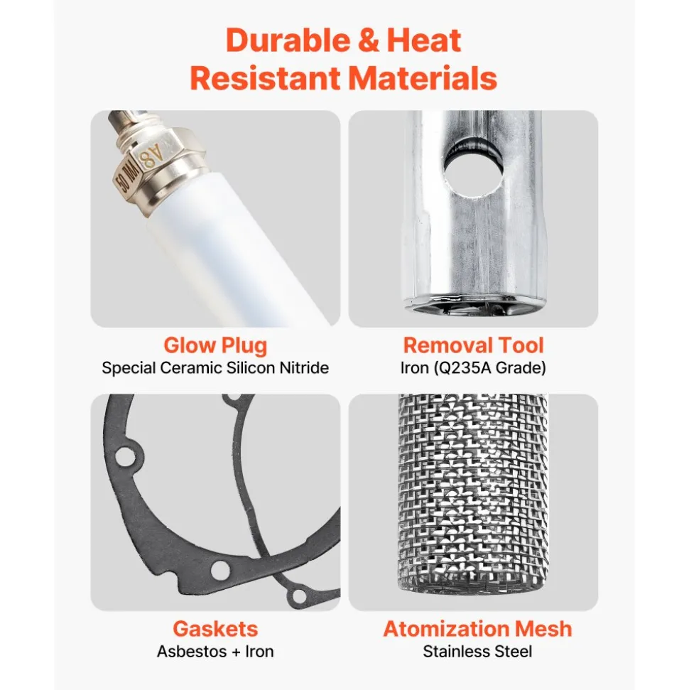 VEVOR 8V Glow Plug Repair Kit, Parking Diesel Heater Glow Ignition Plug Kit with Atomization Mesh, Compatible with 2KW 5KW 8KW Diesel Air Heater Models, Diesels Heaters Accessories for Car Truck Boat