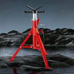 VEVOR V Head Pipe Stand 1/8-12 inch Capacity, 24-42 inch Adjustable Height, 2500 lbs Load Capacity Pipe Stands, Portable Folding Support Stands for Piping Applications