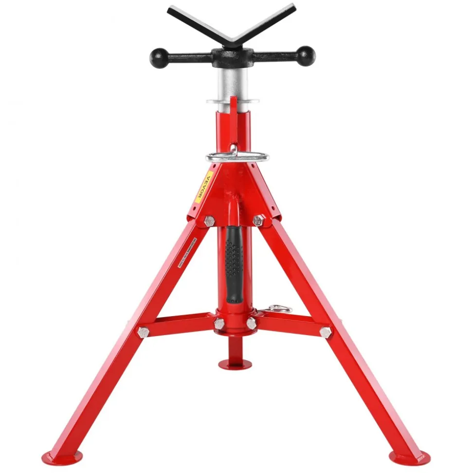 VEVOR V Head Pipe Stand 1/8-12 inch Capacity, 24-42 inch Adjustable Height, 2500 lbs Load Capacity Pipe Stands, Portable Folding Support Stands for Piping Applications