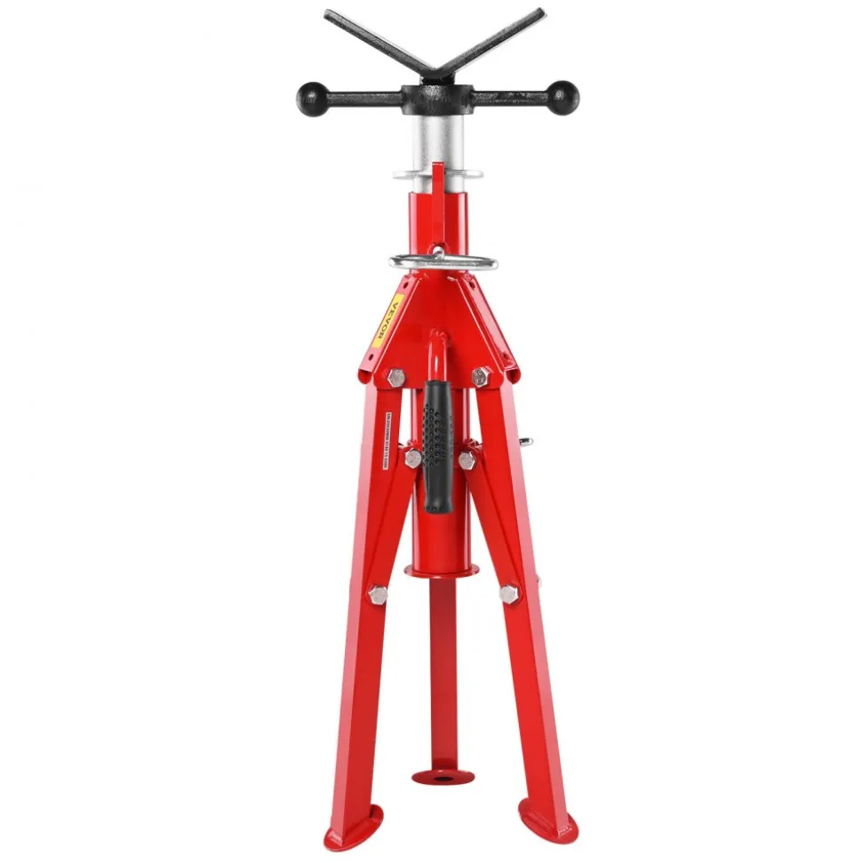 VEVOR V Head Pipe Stand 1/8-12 inch Capacity, 24-42 inch Adjustable Height, 2500 lbs Load Capacity Pipe Stands, Portable Folding Support Stands for Piping Applications