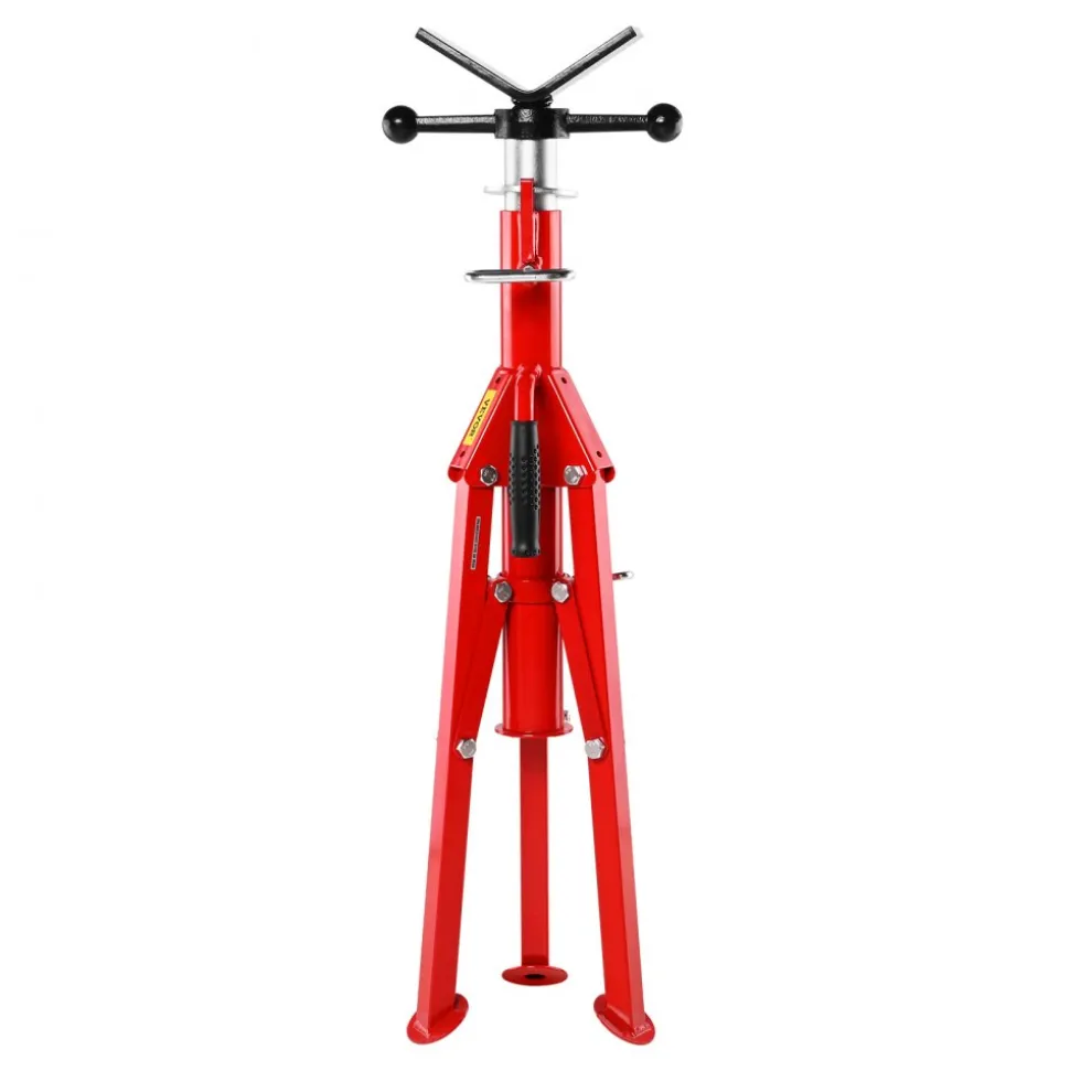VEVOR V Head Pipe Stand 1/8-12 inch Capacity, Adjustable Height 28-52 inch, Pipe Stands 2500 lbs Load Capacity, Portable Folding Pipe Stands, Carbon Steel Body More Durable