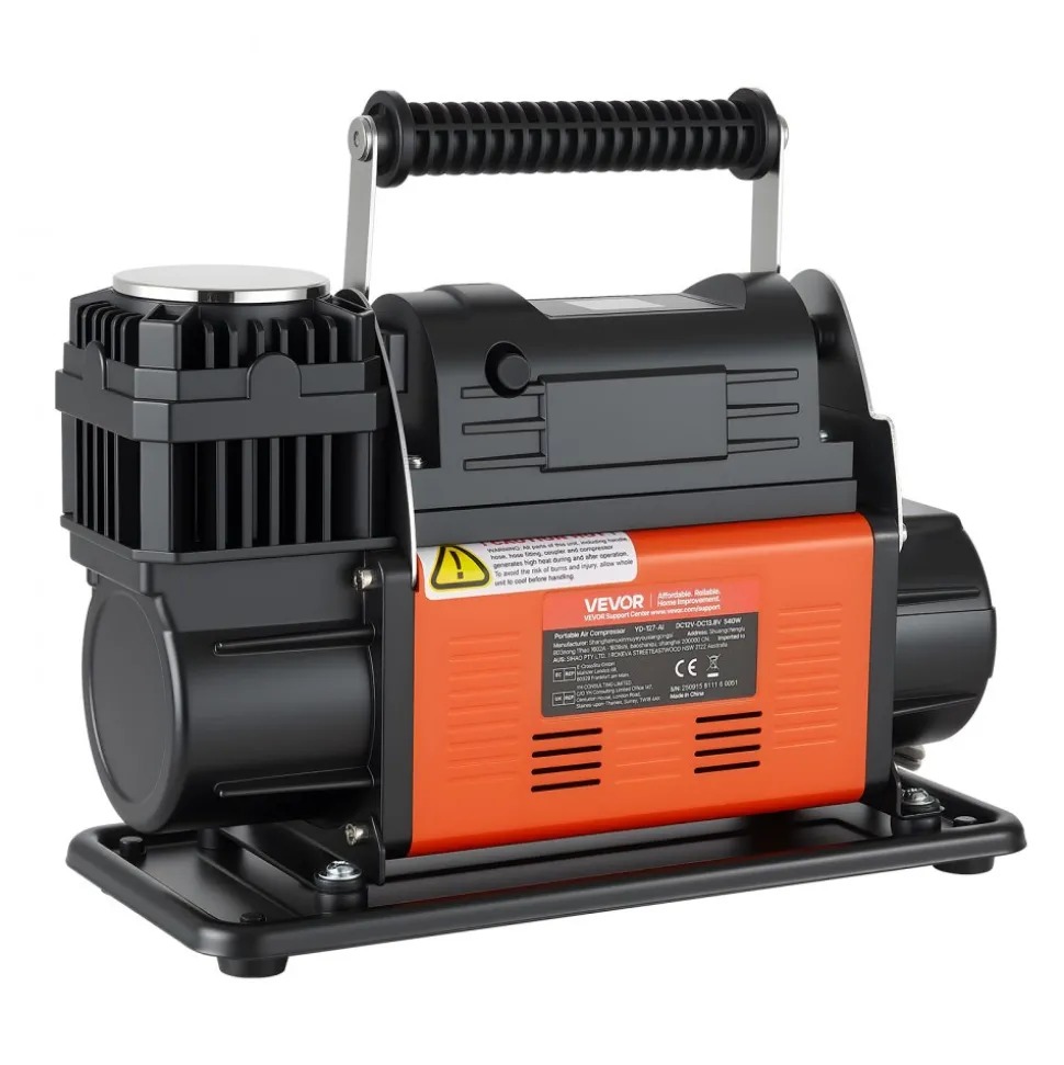 VEVOR 12V Heavy Duty Air Compressor, Auto-Stop Portable Tire Inflator with LCD Digital Display, 7.14 CFM 150PSI Offroad Air Pump with Adapters for Trucks Car SUV 4 x 4 Vehicle RV