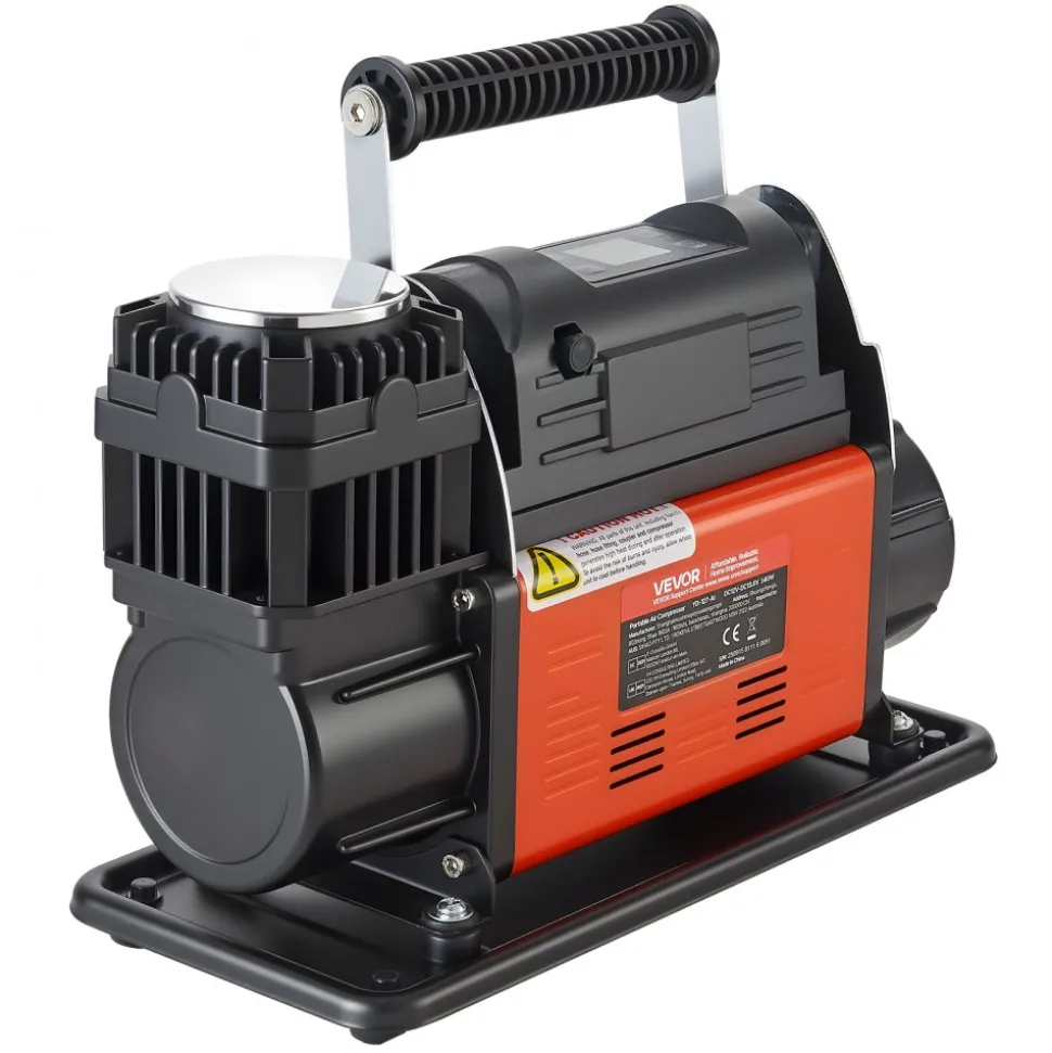 VEVOR 12V Heavy Duty Air Compressor, Auto-Stop Portable Tire Inflator with LCD Digital Display, 7.14 CFM 150PSI Offroad Air Pump with Adapters for Trucks Car SUV 4 x 4 Vehicle RV