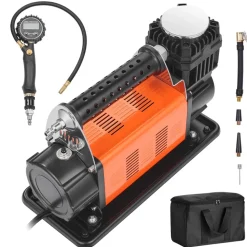 VEVOR 12V Heavy Duty Air Compressor - with Digital Pressure Gauge Tire Inflator Kit, 7.06 CFM Portable Tire Inflator, 150PSI Offroad Air Pump with Adapters for Trucks Car SUV 4 x 4 Vehicle RV
