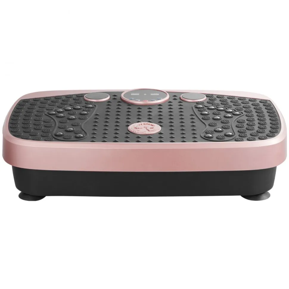 VEVOR Vibration Plate Exercise Machine, Whole Body Shaker with Magnetic Acupoints for Lymphatic Drainage and Weight Loss, Home Workout Gym Fitness Equipment with 2 Resistance Bands for Women Men, Pink