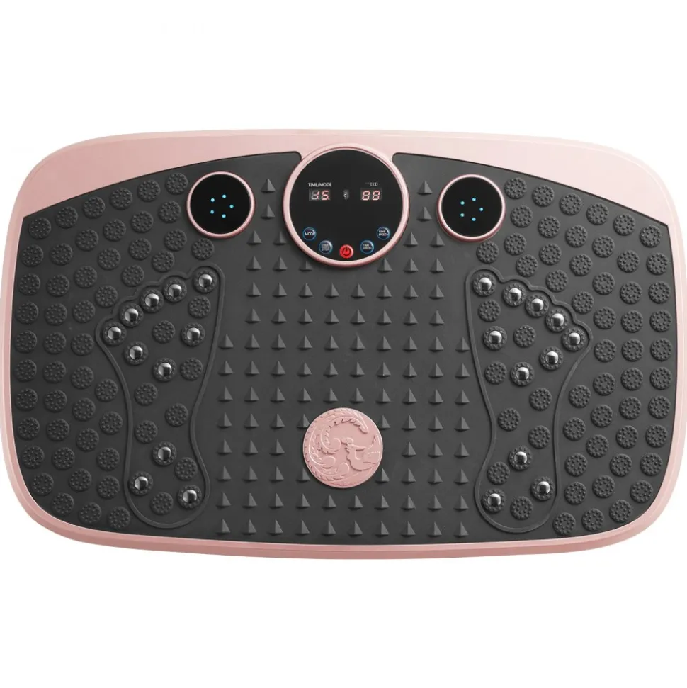 VEVOR Vibration Plate Exercise Machine, Whole Body Shaker with Magnetic Acupoints for Lymphatic Drainage and Weight Loss, Home Workout Gym Fitness Equipment with 2 Resistance Bands for Women Men, Pink