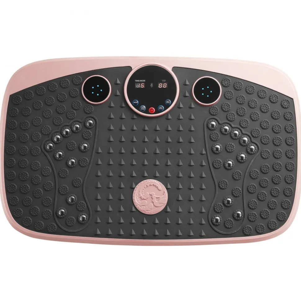 VEVOR Vibration Plate Exercise Machine, Whole Body Shaker with Magnetic Acupoints for Lymphatic Drainage and Weight Loss, Home Workout Gym Fitness Equipment with 2 Resistance Bands for Women Men, Pink
