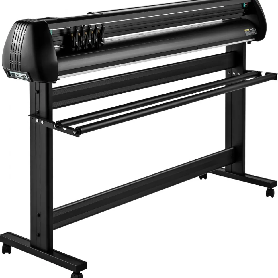 VEVOR Vinyl Cutter, 53inch Vinyl Cutter Plotter with Stand, Adjustable Speed Force for Sign Making Vinyl Plotter, SignMaster Software Vinyl Tape Tools Vinyl Printer Available with COM/USB/Bluetooth
