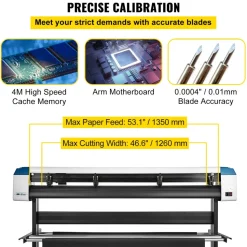 VEVOR Vinyl Cutter 53 Inch Vinyl Cutter Machine Semi-Automatic DIY Vinyl Printer Cutter Machine Manual Positioning Sign Cutting with Floor Stand Signmaster Software