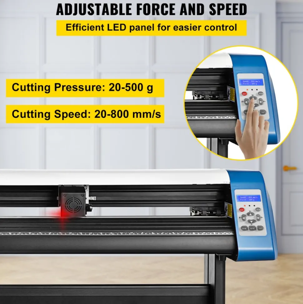 VEVOR Vinyl Cutter 53 Inch Vinyl Cutter Machine Semi-Automatic DIY Vinyl Printer Cutter Machine Manual Positioning Sign Cutting with Floor Stand Signmaster Software