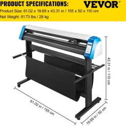 VEVOR Vinyl Cutter 53 Inch Vinyl Cutter Machine Semi-Automatic DIY Vinyl Printer Cutter Machine Manual Positioning Sign Cutting with Floor Stand Signmaster Software