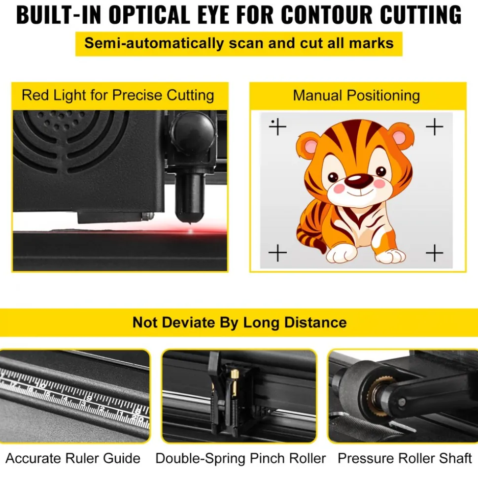 VEVOR Vinyl Cutter 53 Inch Vinyl Cutter Machine Semi-Automatic DIY Vinyl Printer Cutter Machine Manual Positioning Sign Cutting with Floor Stand Signmaster Software