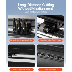 VEVOR Vinyl Cutter Machine, 28inch Vinyl Plotter, LCD Display Plotter Cutter, Adjustable Double-Spring Pinch Rollers Sign Cutting Plotter, Plotter with Signmaster Software for Design and Cut