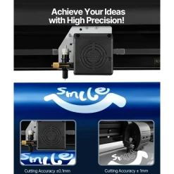 VEVOR Vinyl Cutter Machine, 28inch Vinyl Plotter, LCD Display Plotter Cutter, Adjustable Double-Spring Pinch Rollers Sign Cutting Plotter, Plotter with Signmaster Software for Design and Cut