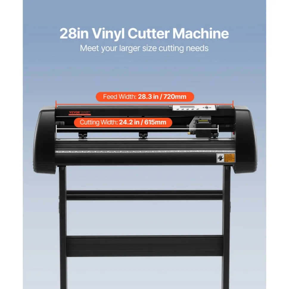 VEVOR Vinyl Cutter Machine, 28inch Vinyl Plotter, LCD Display Plotter Cutter, Adjustable Double-Spring Pinch Rollers Sign Cutting Plotter, Plotter with Signmaster Software for Design and Cut