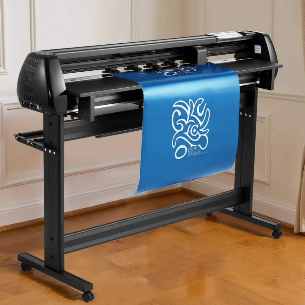 VEVOR Vinyl Cutter Machine, 53 inch Max Feed Width, Dual Blades, Adjustable Force and Speed, LED Display, Vinyl Plotter Cutter Printer with Signmaster Software for Compatible with Windows and macOS