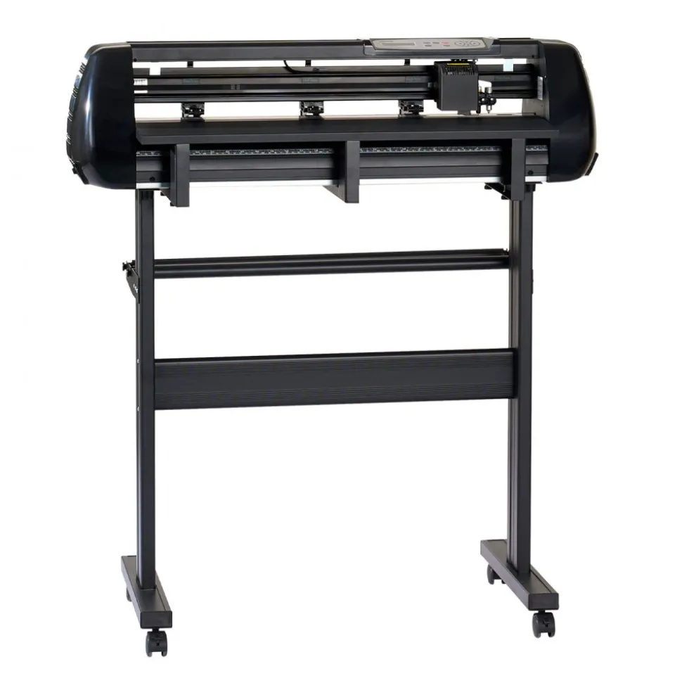 VEVOR Vinyl Cutter Machine, 28 inch Max Feed Width, Dual Blades, Adjustable Force and Speed, LED Display, Vinyl Plotter Cutter Printer Bundle with Sticker Sheets, Transfer Film, Signmaster Software