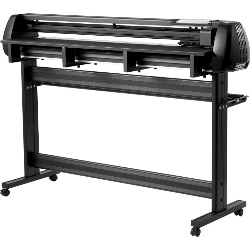VEVOR Vinyl Cutter Machine, 53 inch Max Feed Width, Dual Blades, Adjustable Force and Speed, LED Display, Vinyl Plotter Cutter Printer Bundle with Sticker Sheets, Transfer Film, Signmaster Software