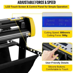 VEVOR Vinyl Cutter Machine, 28 inch Max Feed Width, Dual Blades, Adjustable Force and Speed, LED Display, Vinyl Plotter Cutter Printer with Signmaster Software for Compatible with Windows and macOS