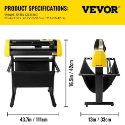 VEVOR Vinyl Cutter Machine, 34 in / 870 mm Max Paper Feed Cutting Plotter, Automatic Camera Contour Cutting LCD Screen Printer with Stand Adjustable Force and Speed for Sign Making Plotter Cutter