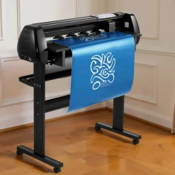 VEVOR Vinyl Cutter Machine, 34 inch Max Feed Width, Dual Blades, Adjustable Force and Speed, LED Display, Vinyl Plotter Cutter Printer Bundle with Sticker Sheets, Transfer Film, Signmaster Software