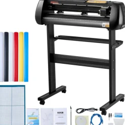 VEVOR Vinyl Cutter Machine, Upgraded 28 Inch Paper Feed Cutting Plotter Bundle, Adjustable Force & Speed Vinyl Printer with Powerful Stepper Motors, Signmaster Software Compatible with Windows System