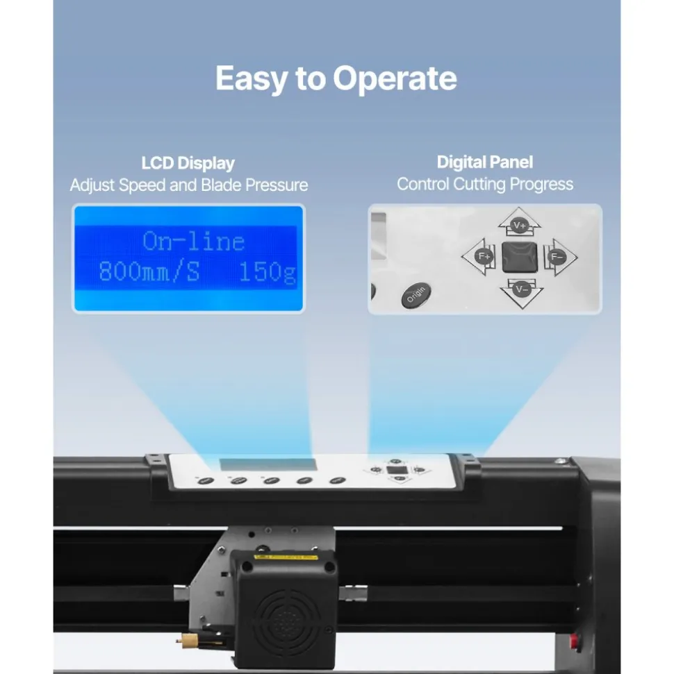 VEVOR Vinyl Cutter Plotter Machine, 53" Signmaster Software Sign Making Machine, 1350mm Paper Feed Vinyl Cutter Plotter with Stand (53" 1350mm)