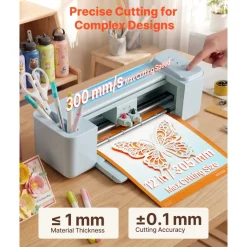 VEVOR Vinyl Cutting Machine, 12 in, Button-Controlled Vinyl Cutter with Materials and Tool Kit, 20000+ Built-in Design Resources, Compatible with Mac, Windows, Android and iOS, for Customized Cards