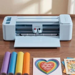 VEVOR Vinyl Cutting Machine, 12 in, Button-Controlled Vinyl Cutter with Materials and Tool Kit, 20000+ Built-in Design Resources, Compatible with Mac, Windows, Android and iOS, for Customized Cards