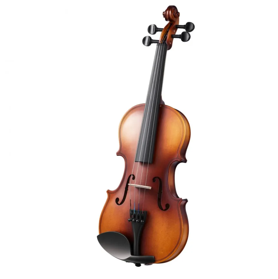 VEVOR Violin 4/4 Full Size for Adults, Violin Fiddle Set for Beginners Student with Hard Case, Rosin, Bow, Shoulder Rest,Bridge,Extra Strings,Professional Solidwood Instrument (Matte Brown Patterned)