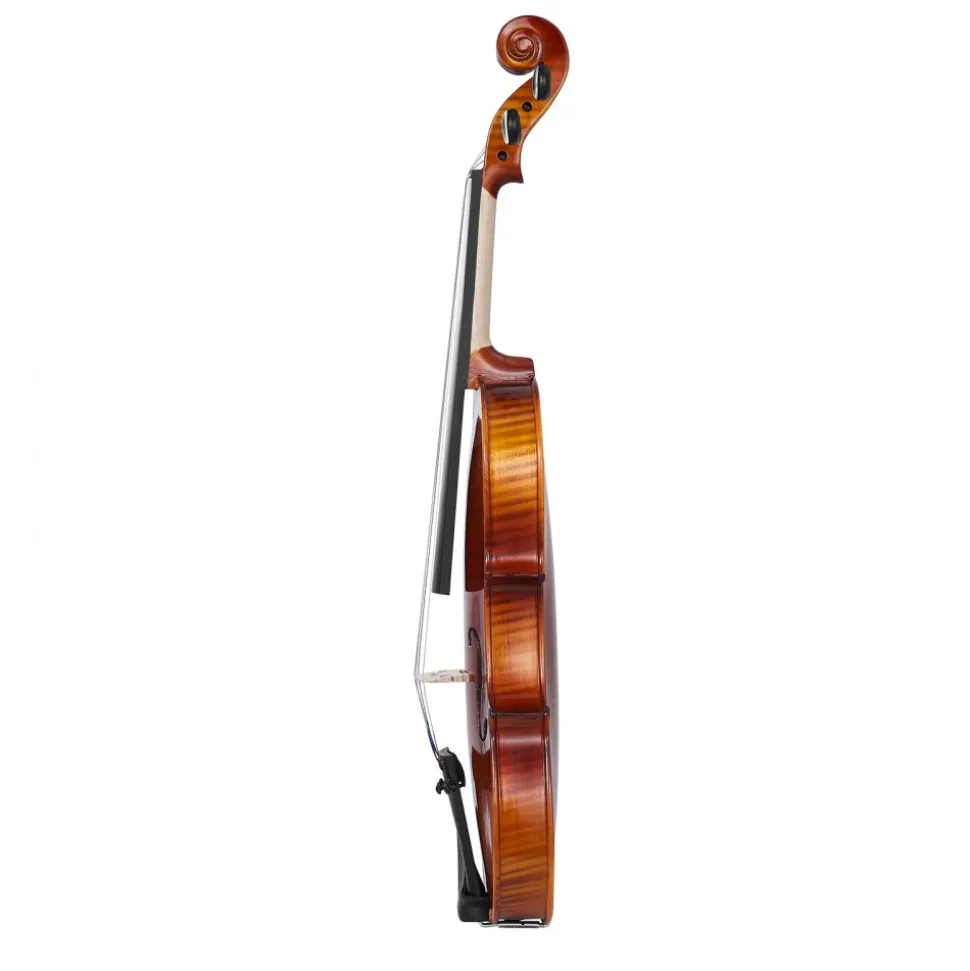 VEVOR Violin 4/4 Full Size for Adults, Violin Fiddle Set for Beginners Student with Hard Case,Rosin, Bow,Shoulder Rest,Bridge,Extra Strings,Professional Solidwood Instrument (Glossy Brown Patterned)