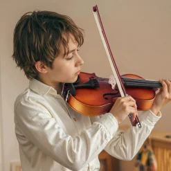VEVOR Violin 3/4 Size for Adults, Violin Fiddle Set for Beginners with Hard Case, Rosin, Bow, Shoulder Rest, Bridge, Tuner and Extra Strings, Professional Musical Instruments for Student (Brown)