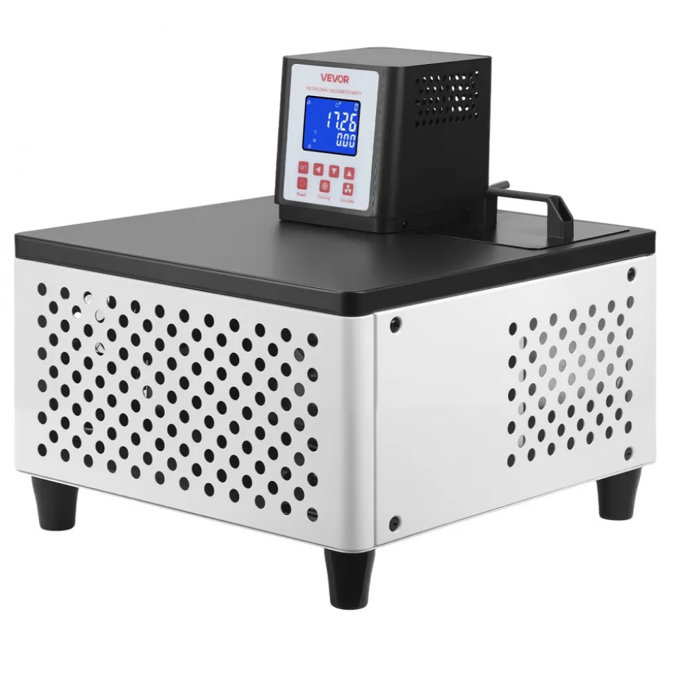 VEVOR Viscometer Water Bath, 23 to 212°F, 5.51" x 5.51" Tank, PID Temp Control, Thermostatic Water Circulating Bath with Internal and External Circulation, Fits Various Rotational Viscometers for Lab