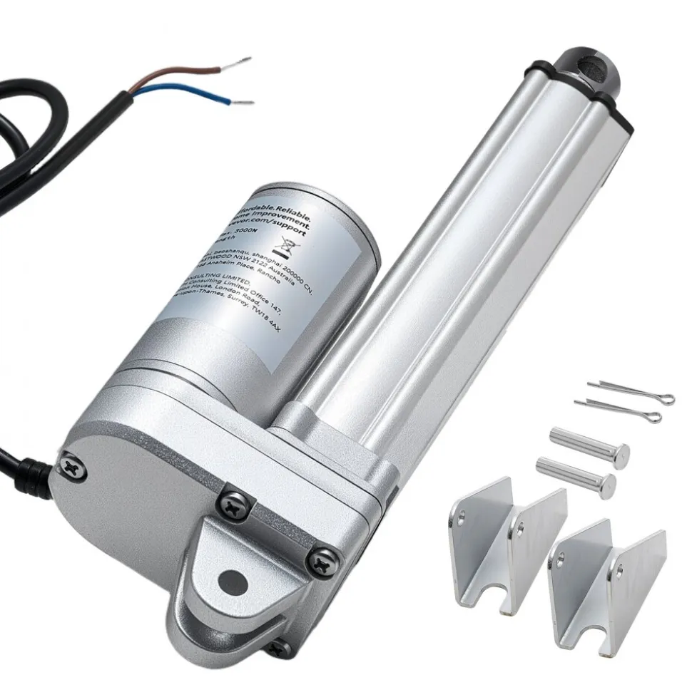 VEVOR 12V Linear Actuator, 4 Inch IP65 Waterproof Linear Actuator, 675lbs/3000N 0.2"/s Motion Actuators with Mounting Brackets for Outdoor Use