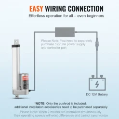 VEVOR 12V Linear Actuator - 6 Inch Stroke, High Load Capacity 330lbs with Mounting Bracket and IP54 Protection