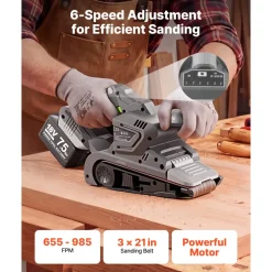 VEVOR 20V Max Cordless Belt Sander, 3