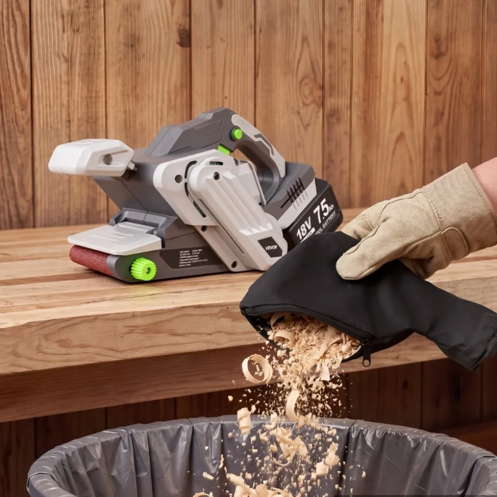 VEVOR 20V Max Cordless Belt Sander, 3" x 18" Belt Sander for Woodworking, 6 Variable Speeds Sanding Machine with 10PCS Sanding Belts, 2 Dust Bags & Vacuum Adapter (Battery NOT Included)
