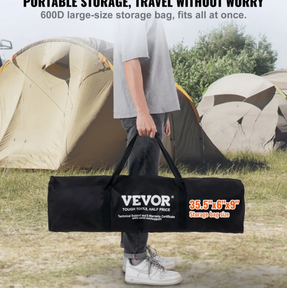 VEVOR Volleyball and Badminton Set, Outdoor Portable Badminton Net, Adjustable Height Steel Poles, Professional Combo Set with PVC Volleyball, Pump, Carrying Bag, Easy Setup for Backyard Beach Lawn