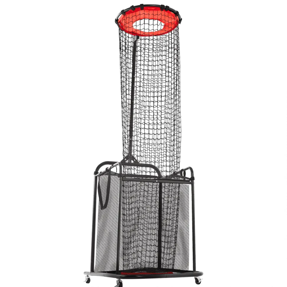 VEVOR Volleyball Setter Training Equipment, Angle and Height Adjustable Volleyball Trainer, Portable Practice Net with Cart, Wheels, Carrying Bag, Indoor Outdoor Target Net for Serving Spiking Setting