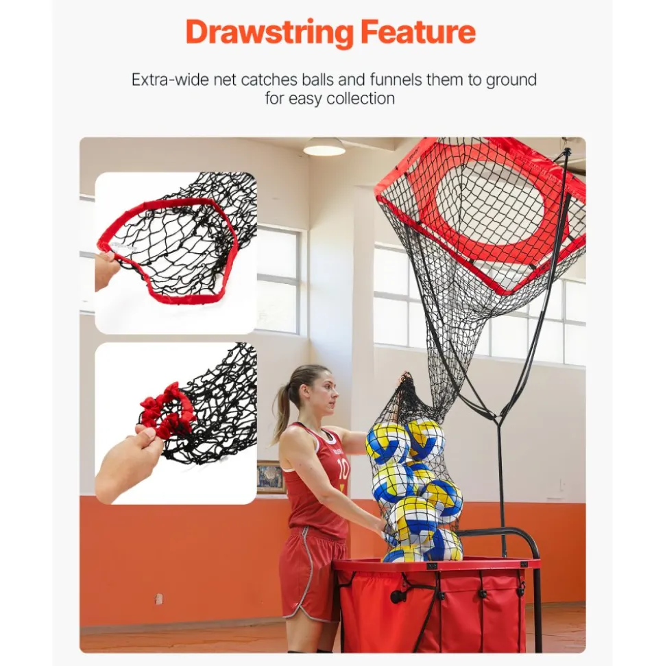 VEVOR Volleyball Setter Training Equipment, Angle and Height Adjustable Volleyball Trainer, Portable Practice Net with Steel Base, Carrying Bag, Indoor Outdoor Target Net for Serving Spiking Setting