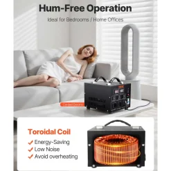 VEVOR Voltage Converter Transformer, 5000W, Heavy Duty Step Up/Down Transformer, Convert from 110 Volt to 220 Volt and from 220 Volt to 110 Volt, with US Outlet EU Outlet 5V USB Port, CE Certified